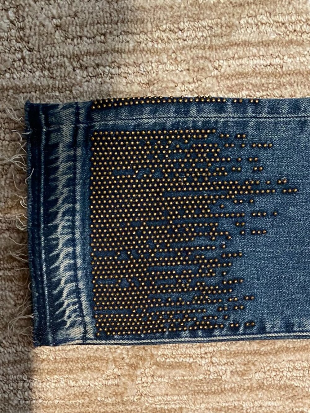 Jeans, Blue, Gold Studs